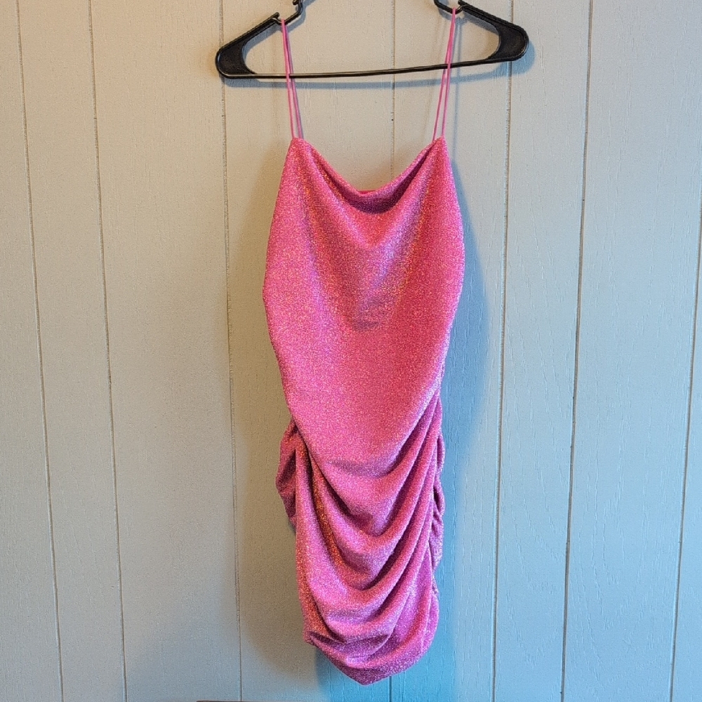 SHEIN Pink Glitter Mini Dress